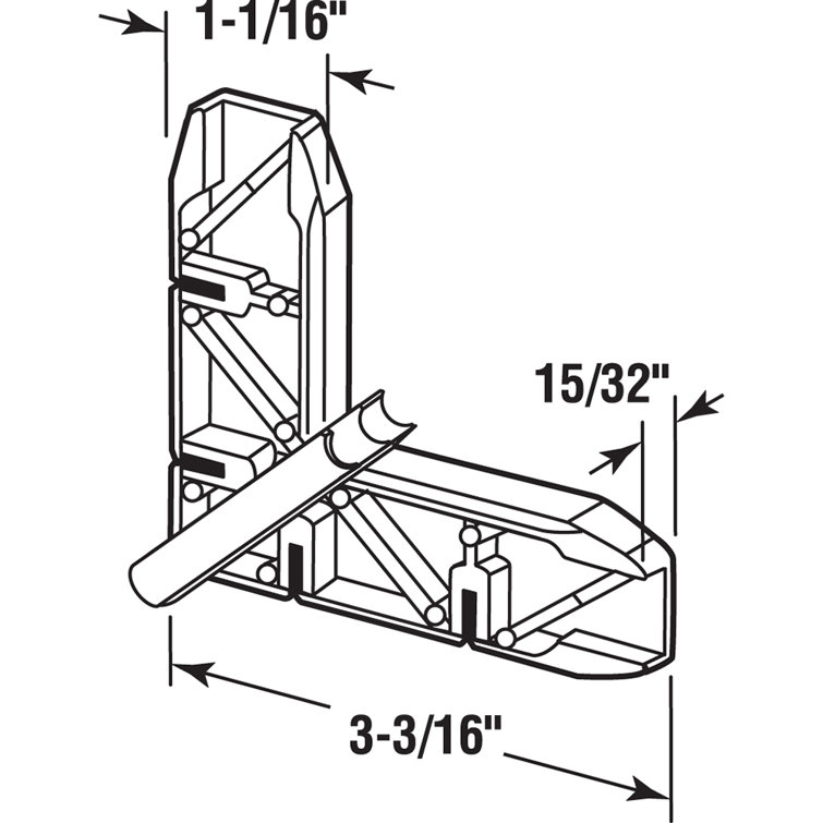 PrimeLine Screen Door Corner, White Plastic,